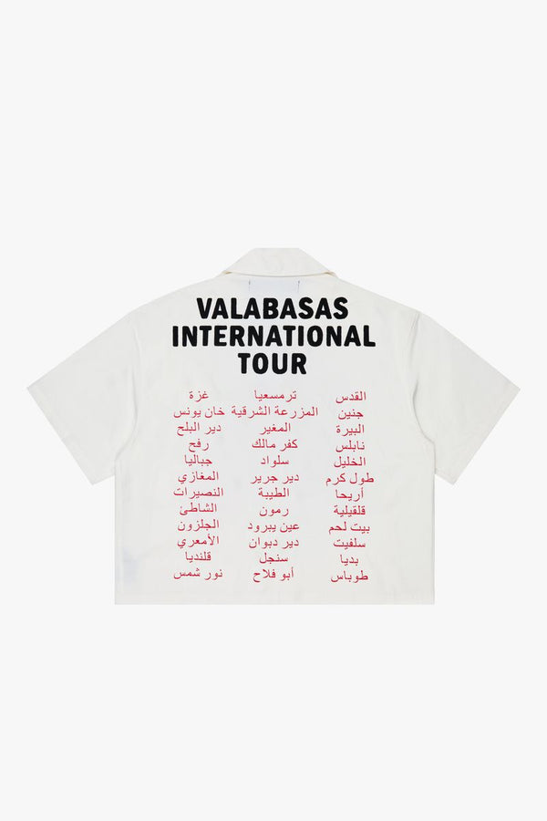 VALABASAS "TOUR" WHITE CROP BUTTON DOWN (VLBS-BD-001)