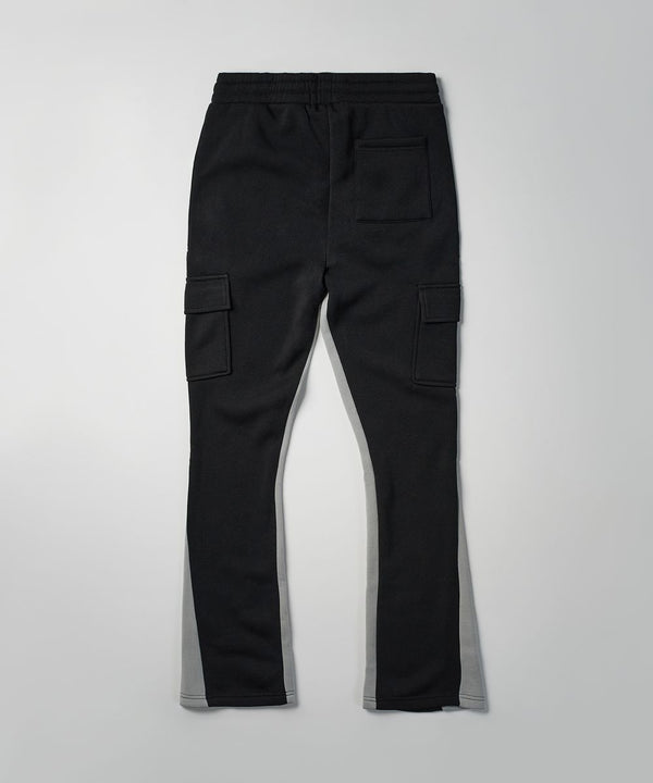 Reasons Clothing Stacked Fleece Sweatpant (SWP-05) Black/Gray