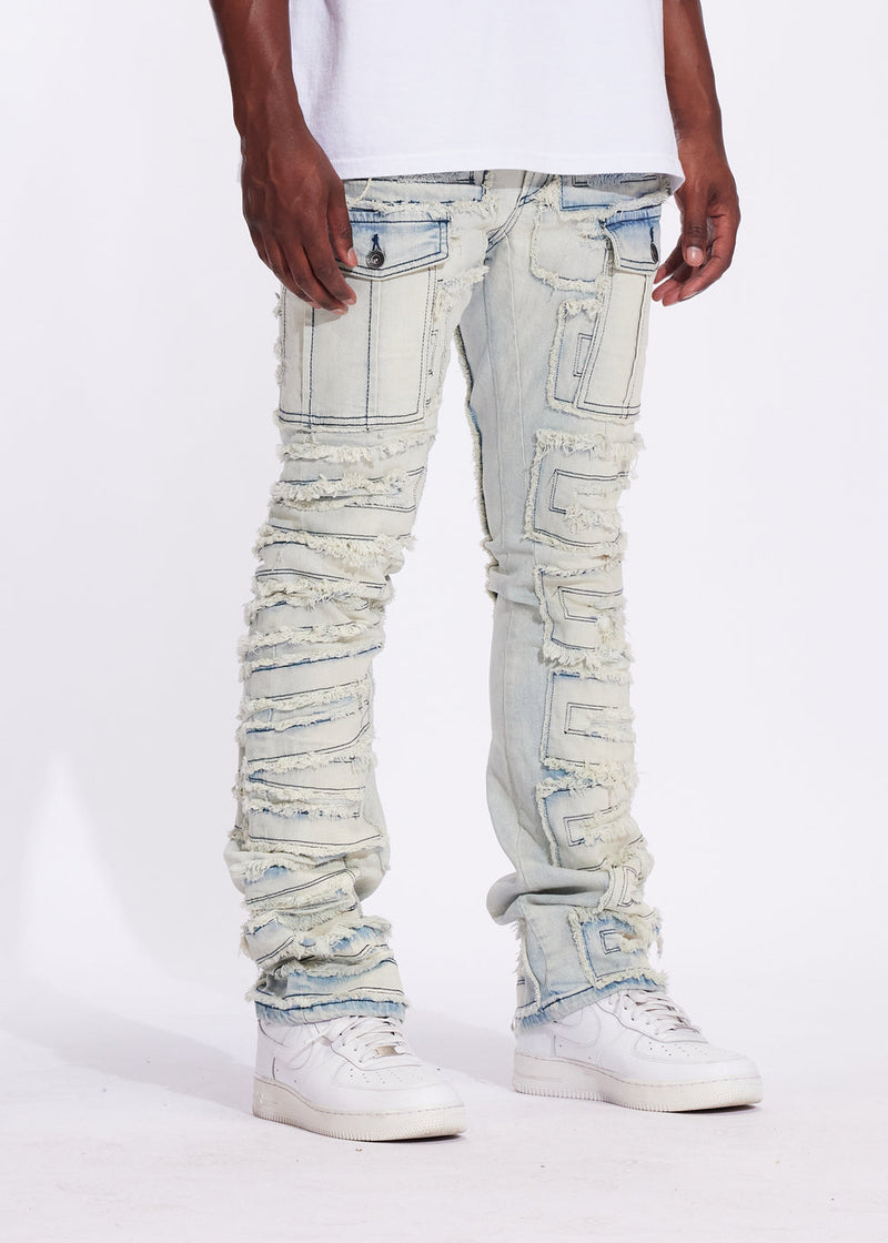 CRYSP Denim FRAY CARGO FLARE Vintage Acid (CRYF24-126)