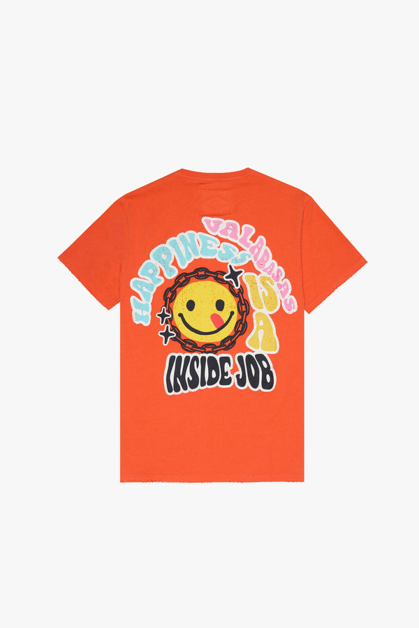 VALABASAS"INSIDE JOB" VINTAGE FLAME ORANGE TEE (VLBS9015)