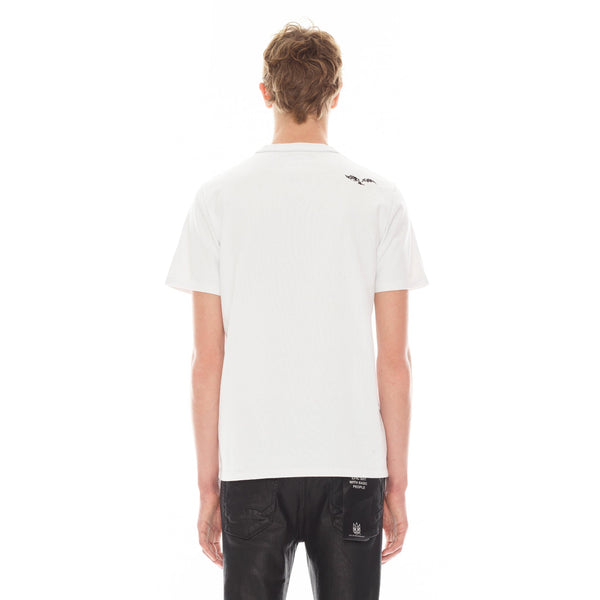 CULT OF INDIVIDUALITY LUCKY BASTARD SHORT SLEEVE CREW NECK TEE (623B11-K23A) WHITE