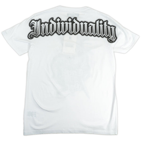 CULT OF INDIVIDUALITY SHORT SLEEVE CREW NECK TEE "TRUST NO ONE" (624A1-K41A) WHITE