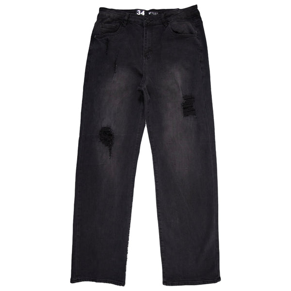 Waimea Jeans  BAGGY CARGO W/ RIP & REPAIR (M8161D-BK)