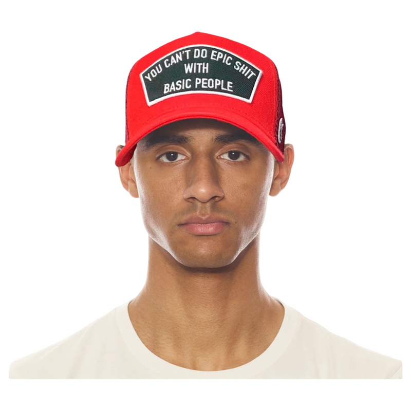 Cult EPIC SHIT MESH BACK TRUCKER CURVED VISOR Red  (622BC-CH38A)