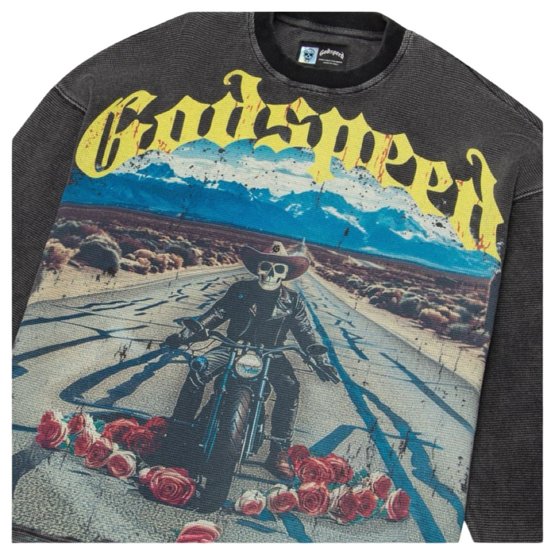 GODSPEED Long Lonely Road Thermal Long Sleeve (Grey Wash)