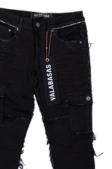VALABASAS "AEGIRINE" JEAN STACKED JET BLACK (VLBS2307)