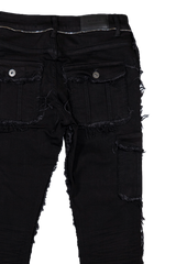 VALABASAS "AEGIRINE" JEAN STACKED JET BLACK (VLBS2307)