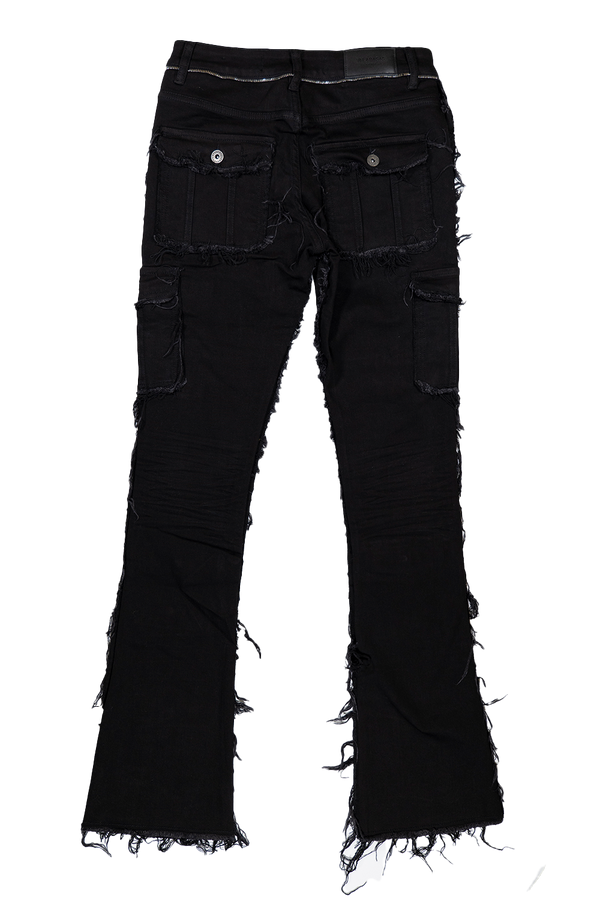VALABASAS "AEGIRINE" JEAN STACKED JET BLACK (VLBS2307)