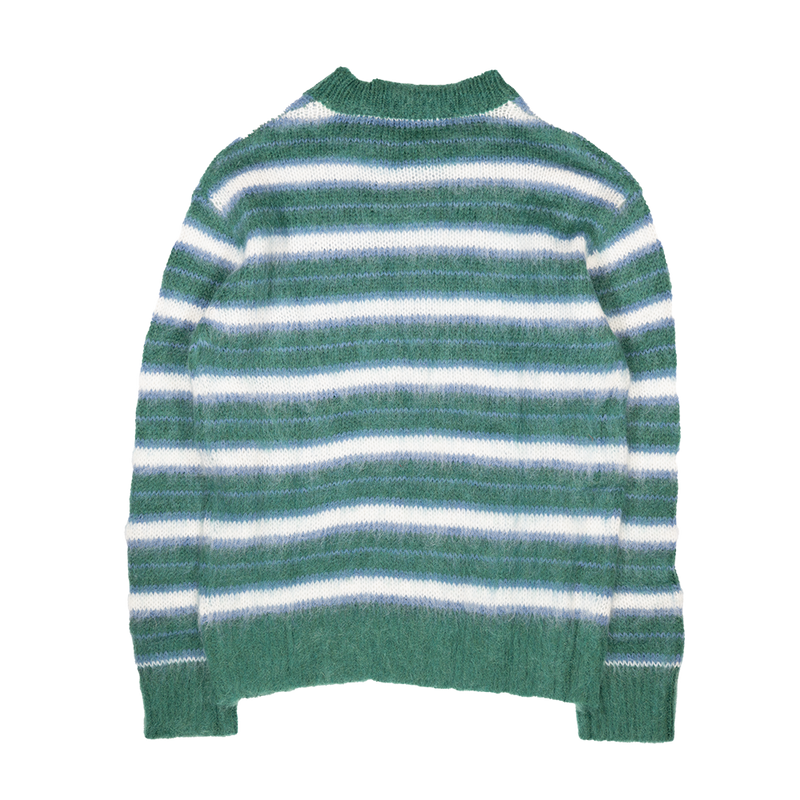 MNML Striped Mohair Sweater - Green knit