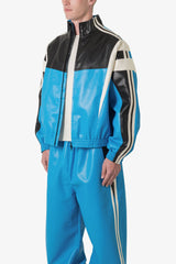 MNML Icon Oversized PU Track Jacket Blue/Black