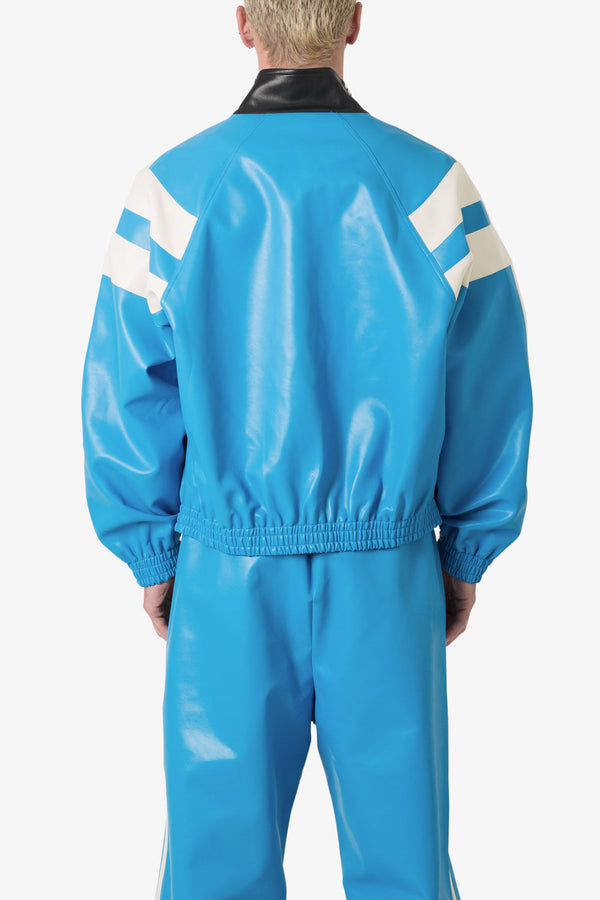 MNML Icon Oversized PU Track Jacket Blue/Black