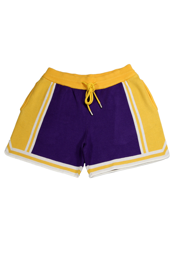 MNML Knit Basketball Shorts Purple/Yellow