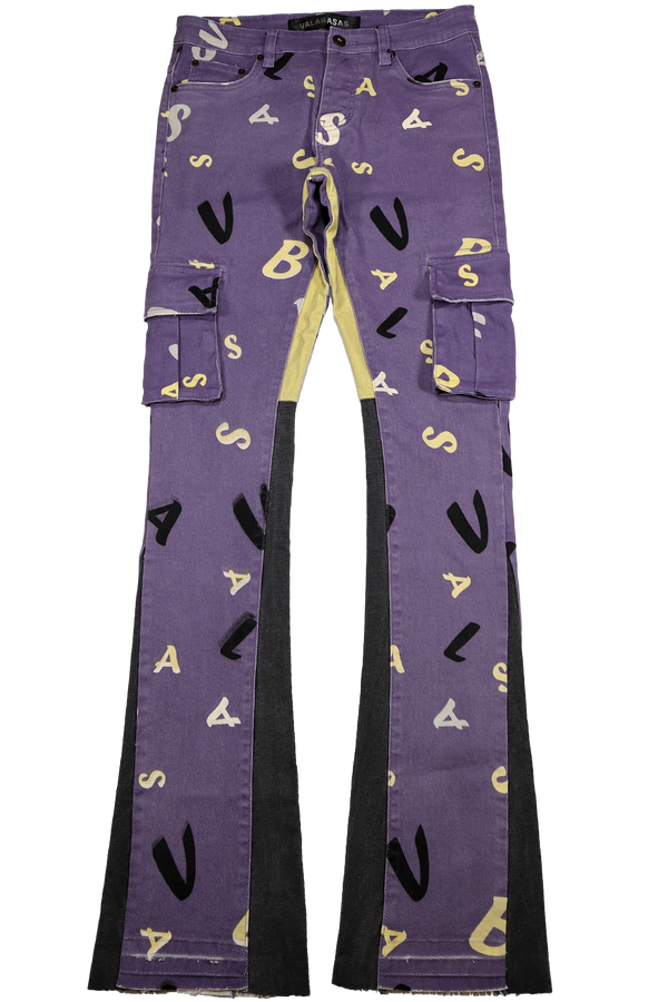 Valabasas Puzzled Denim Stacked VLBS2453 Purple V Camo