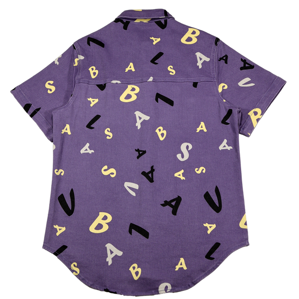 Valabasas Woven Puzzled Button Up Shirt VLBS2454 Purple V Camo