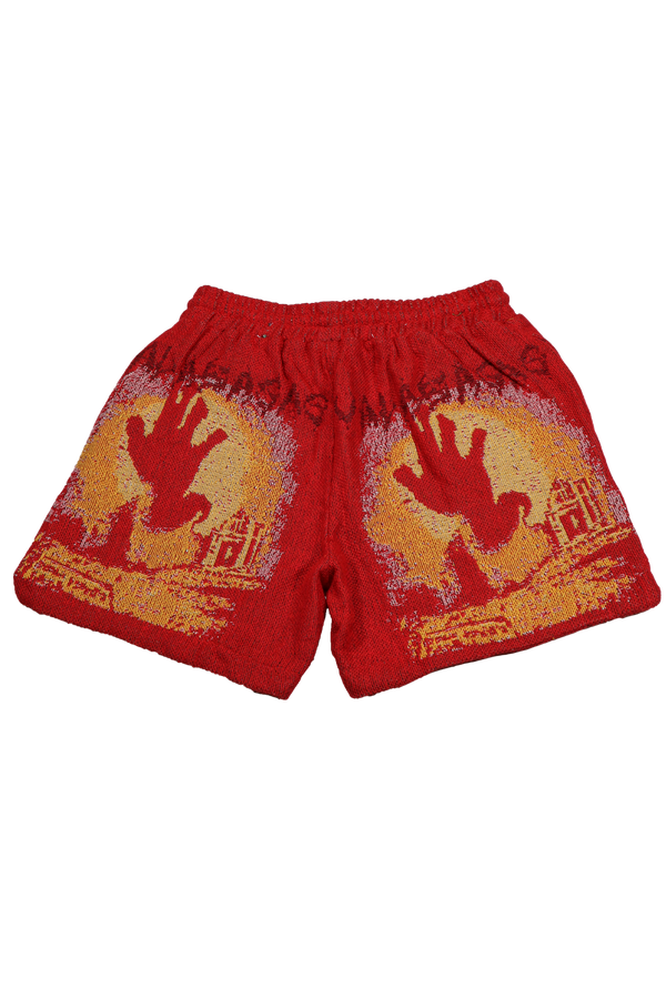VALABASAS Ghost Hand Tapestry  Shorts VLBS022304 RED