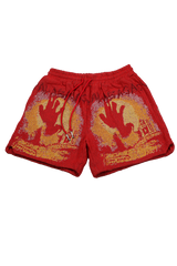 VALABASAS Ghost Hand Tapestry  Shorts VLBS022304 RED