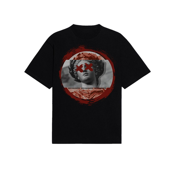 NEW MANNERS BLINDED TEE BLACK RED