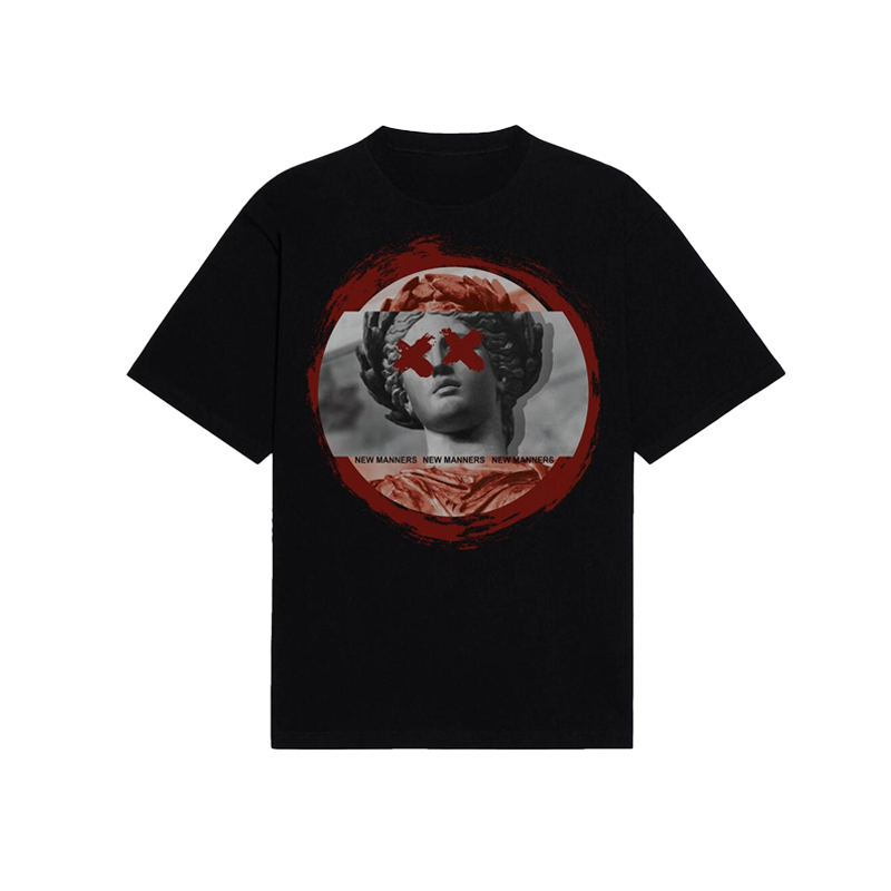 NEW MANNERS BLINDED TEE BLACK RED