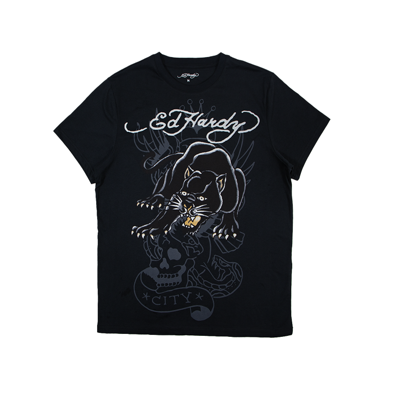 ED HARDY CROUCHING PANTHER SS T-SHIRT (EHMD1100-94) BLACK