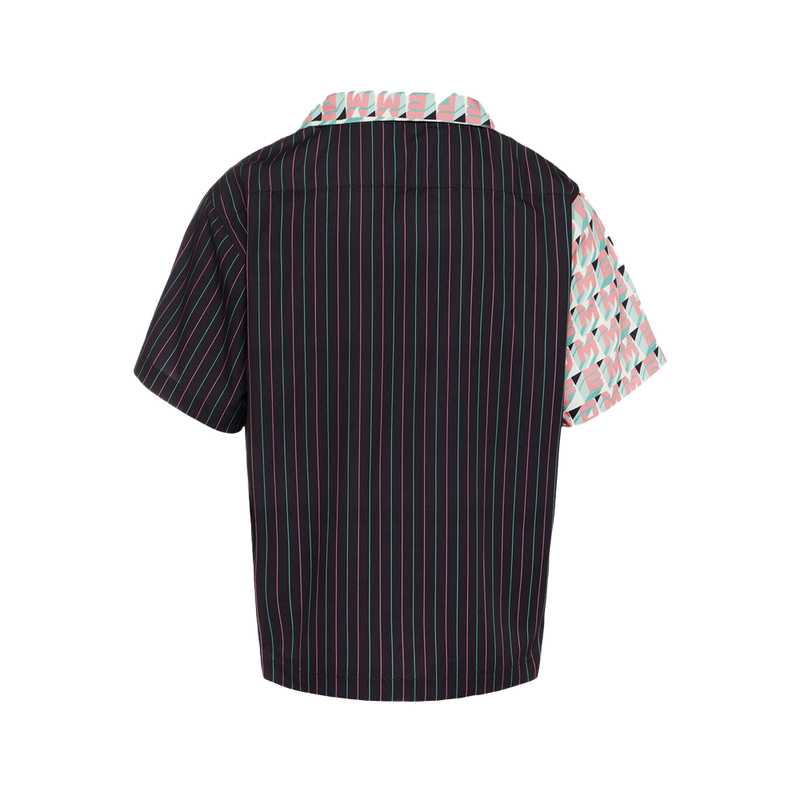 HOMME FEMME Hologram Striped Shirt SPRING23118-2 Black/Green