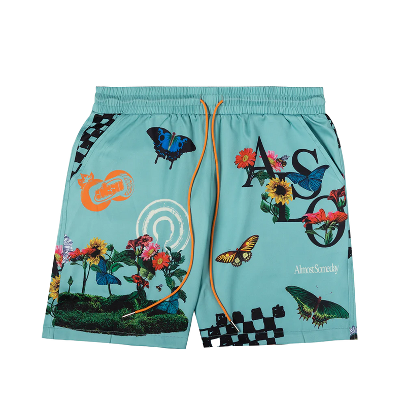 ALMOST SOMEDAY Bloom Shorts C6-4 Caribbean Blue
