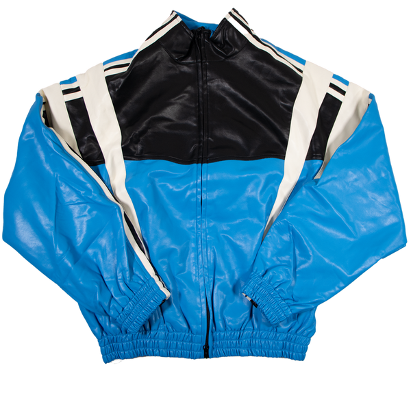 MNML Icon Oversized PU Track Jacket Blue/Black