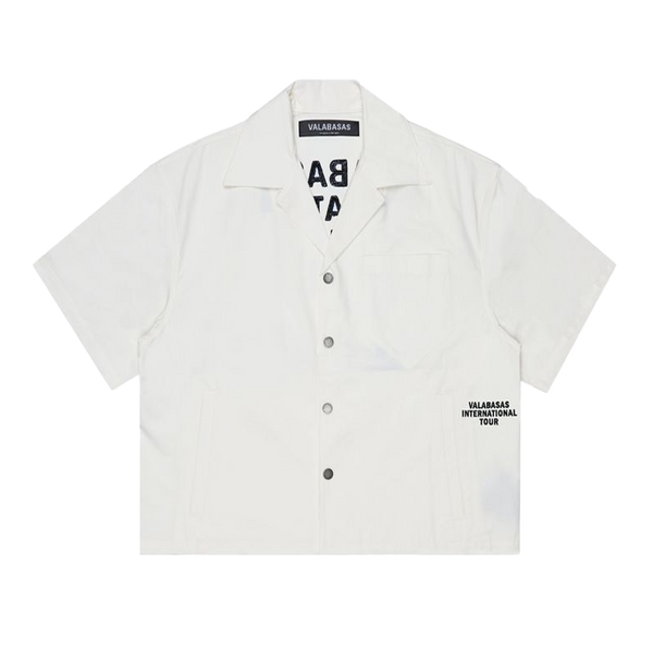 VALABASAS "TOUR" WHITE CROP BUTTON DOWN (VLBS-BD-001)