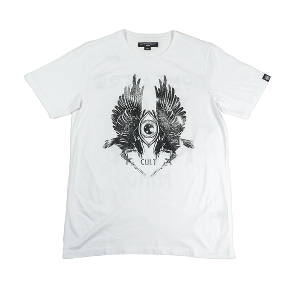 CULT OF INDIVIDUALITY SHORT SLEEVE CREW NECK TEE 26/1'S "RAVEN" (623B10-K108A) WHITE