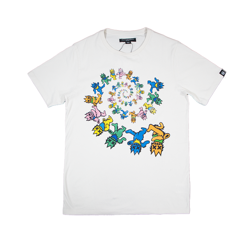 CULT OF INDIVIDUALITY SHORT SLEEVE CREW NECK TEE "DANCING BEARS" (624A2-K47A) WHITE