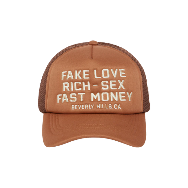 HOMME FEMME Fake Love Trucker Hat HFSS202253-7 Brown – The