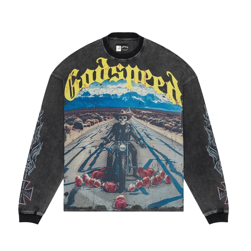 GODSPEED Long Lonely Road Thermal Long Sleeve (Grey Wash)