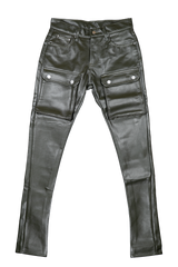 MNML Leather Snap Cargo Pants - Olive