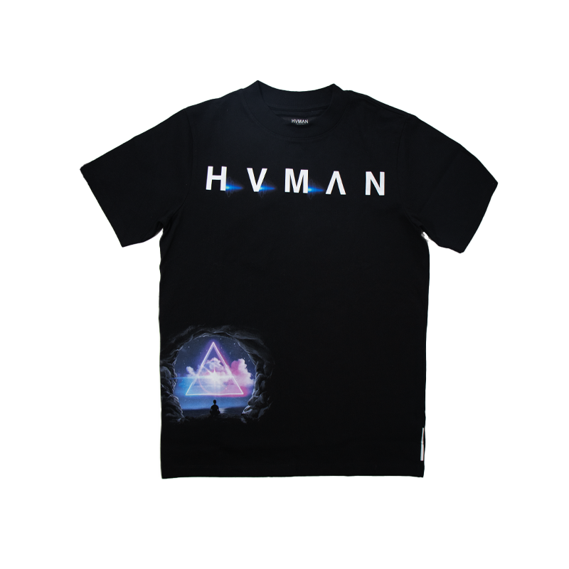 HVMAN NOVELTY TEE "CELESTIAL" BLACK 324A1-TT23A