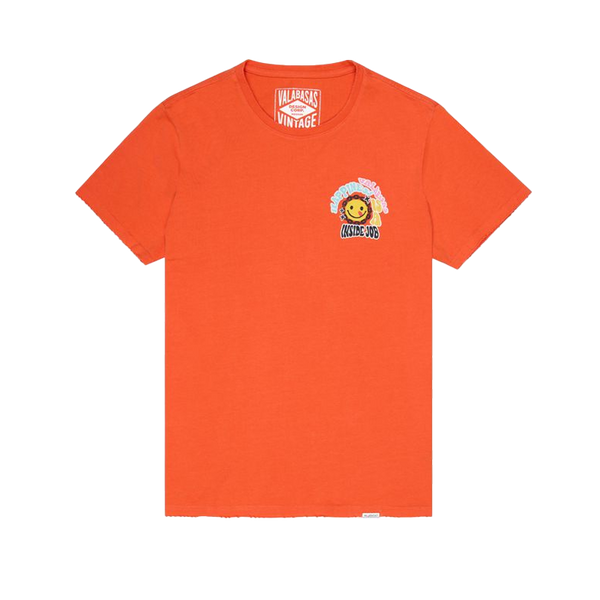 VALABASAS"INSIDE JOB" VINTAGE FLAME ORANGE TEE (VLBS9015)