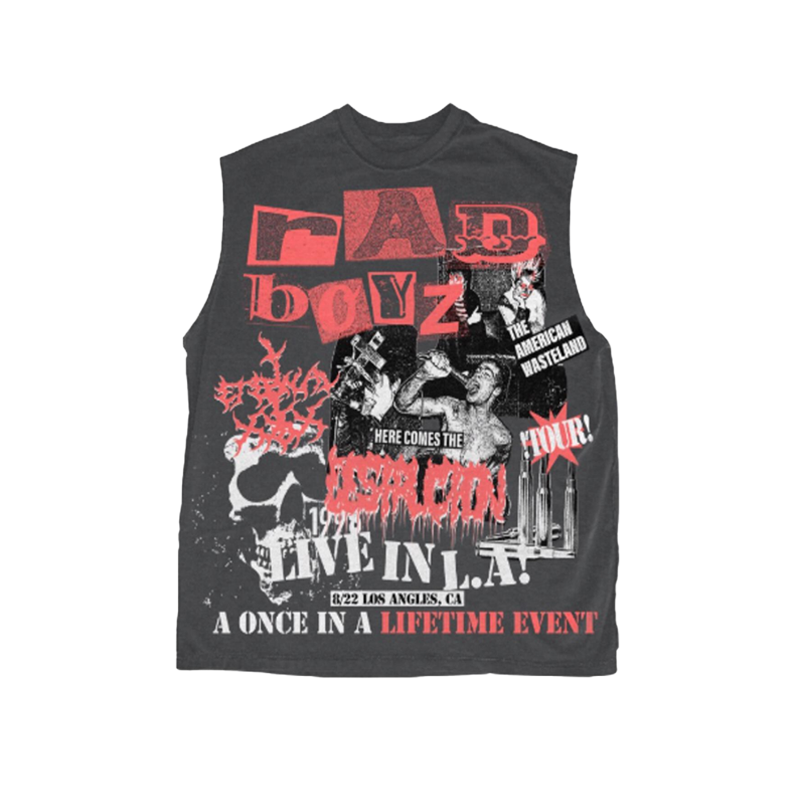 RAD BOYZ LIVE IN LA SLEEVELESS T-SHIRT GREY