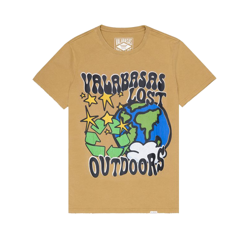 VALABASAS "CARE OUTDOORS" VINTAGE LIGHT BROWN TEE (VLBS90040)