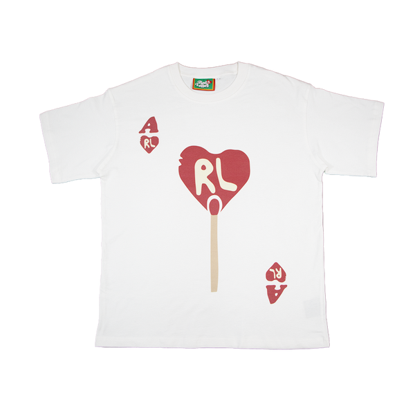 RED LETTERS Red Card Tee White