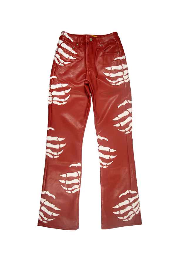 Guapi Blood Red Hell Dragger Leather Pant