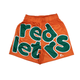 RED LETTERS Mesh Shorts Orange