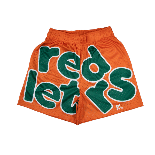RED LETTERS Mesh Shorts Orange