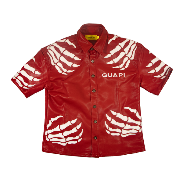 Guapi Blood Red Hell Dragger Leather Shirt