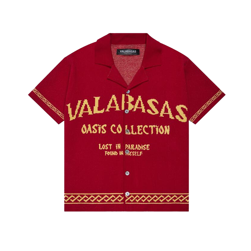 VALABASAS "OASIS" RED BUTTON-DOWN (VLBSWB002)