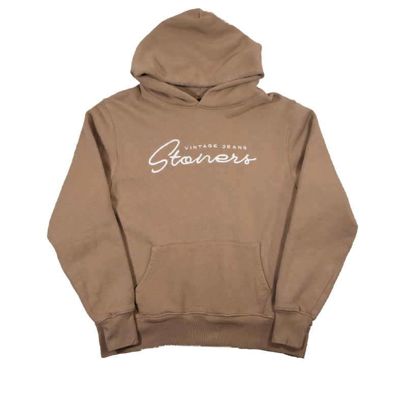 Stoners Hand Script Oversized Hoodie Tan