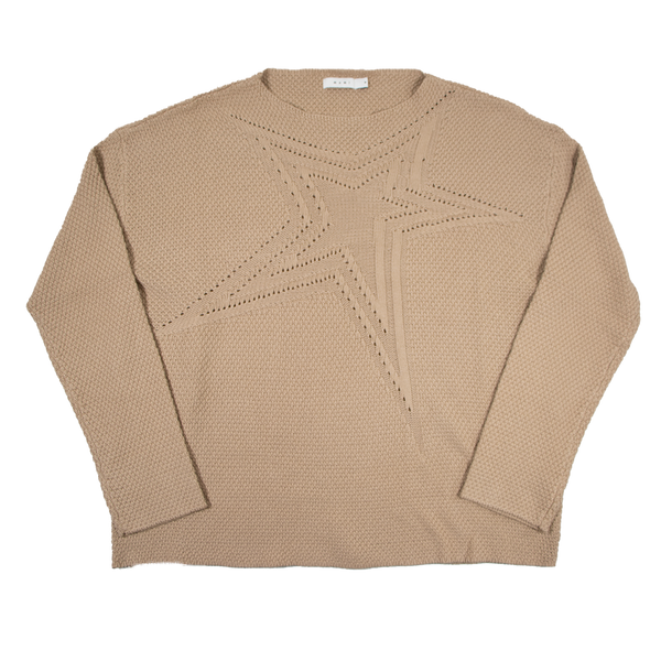 MNML Boat Neck Star Sweater - Tan (Boat-Neck-Star-Sweater-Tan)