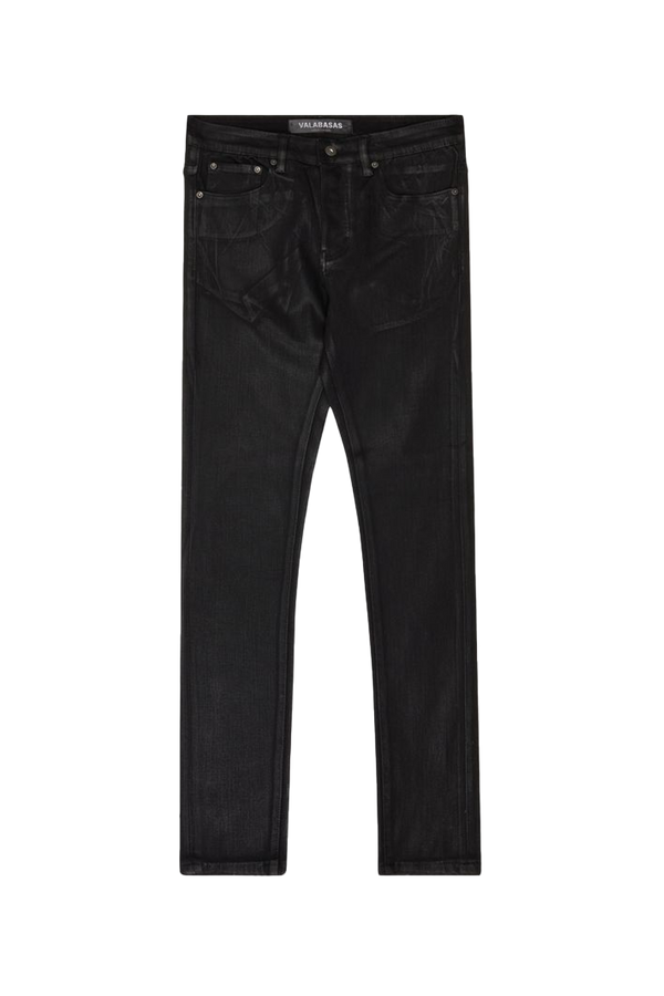 Valabasas  "MR . FLEX" BLACK WAXED 4 WAY STRETCH SKINNY JEAN (VLBS-VJ0-1001)