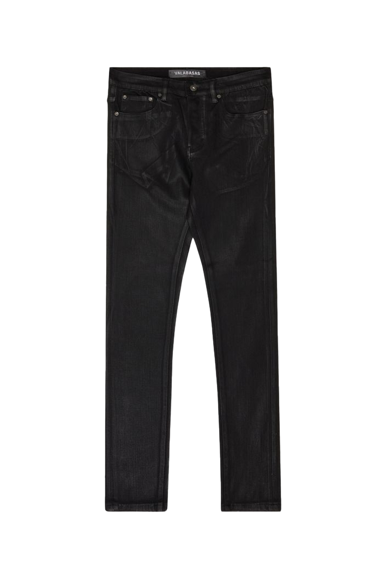 Valabasas  "MR . FLEX" BLACK WAXED 4 WAY STRETCH SKINNY JEAN (VLBS-VJ0-1001)