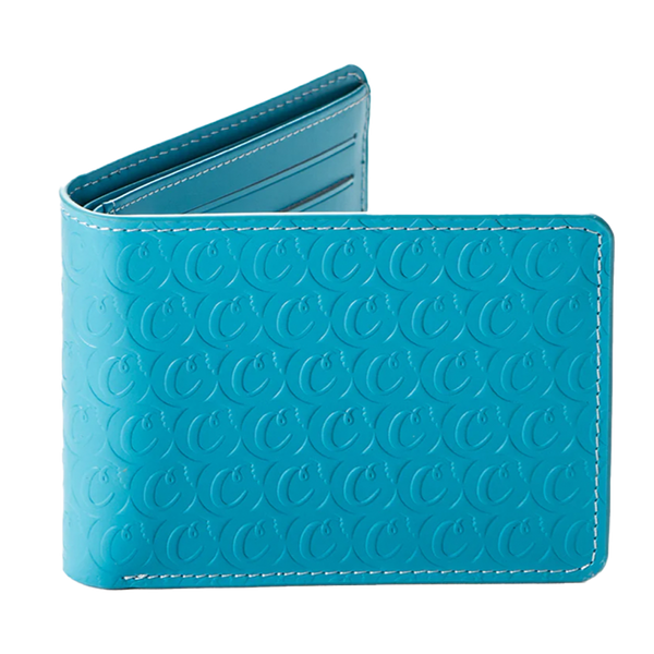 COOKIES Leather Monogram Wallet BLUE