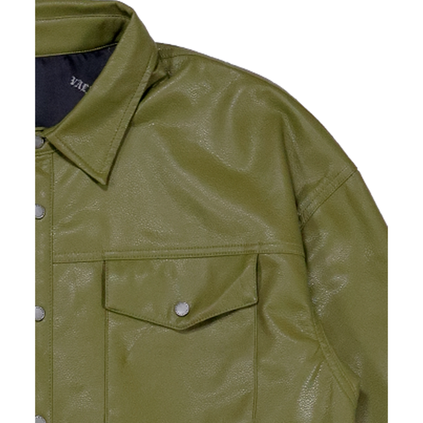 VALABASAS Solace Leather Shirt VLBS2362 OLIVE