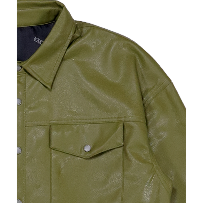 VALABASAS Solace Leather Shirt VLBS2362 OLIVE