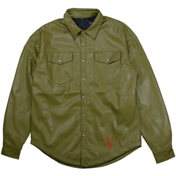 VALABASAS Solace Leather Shirt VLBS2362 OLIVE